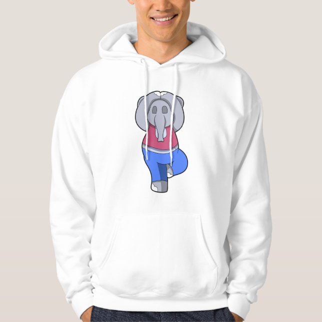 Elephant i Yoga i ständig ställning Hoodie (Framsida)