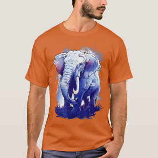 Elephant Illustration African Elephant Animal Lov T Shirt
