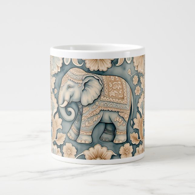 Elephant in Batik Bloom Specialty Mugg Jumbo Mugg (Framsidan)