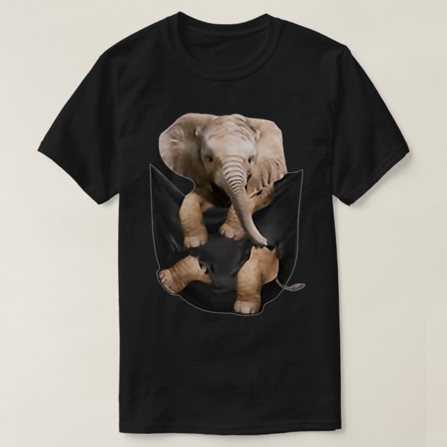 Elephant in Pocket Funny Elephant Älskare Gifts T Shirt (Design framsida)