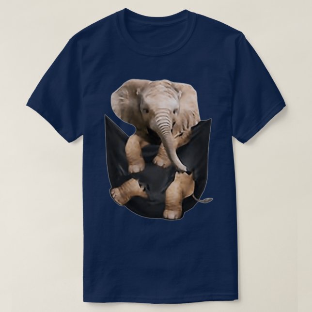 Elephant in Pocket Funny Elephant Älskare Gifts T Shirt (Design framsida)
