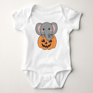 Elephant in Pumpkin Cute Elephant Happy halloween T Shirt
