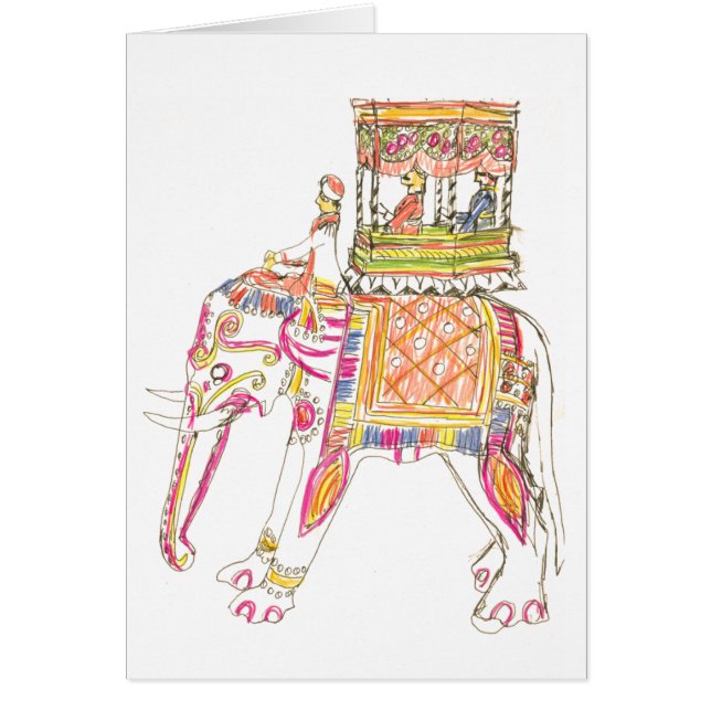 Elephant India Hälsningskort (Framsidan)