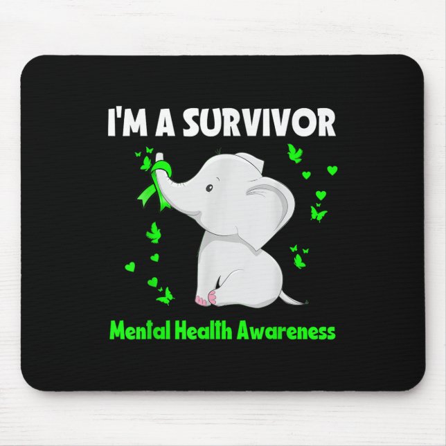 Elephant I's A Survivor Mental Health Awareness Musmatta (Framsidan)