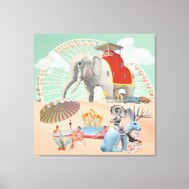 Elephant & Jackkanit Roadside Attraktion Collage Canvastryck (Framsida)