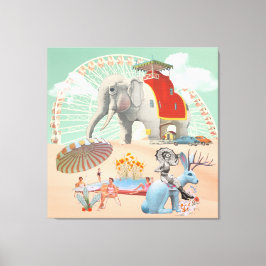 Elephant & Jackkanit Roadside Attraktion Collage Canvastryck