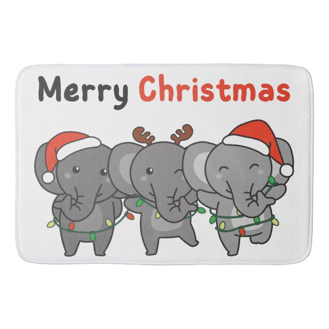 Elephant jul Animals Elephants Merry Badrumsmatta (Framsidan)