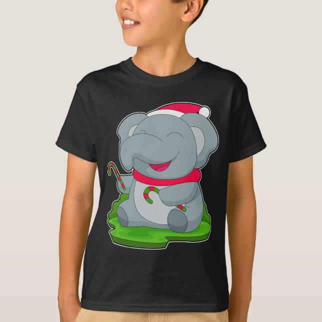 Elephant jul Candy cane T Shirt (Framsida)