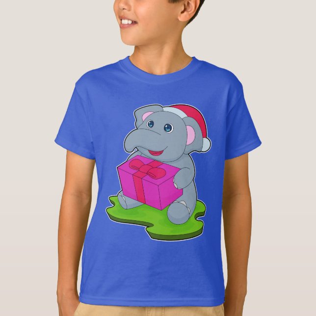 Elephant jul Paket T Shirt (Framsida)