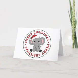 Elephant jul Snö Winter Animals Elephants H Helgkort