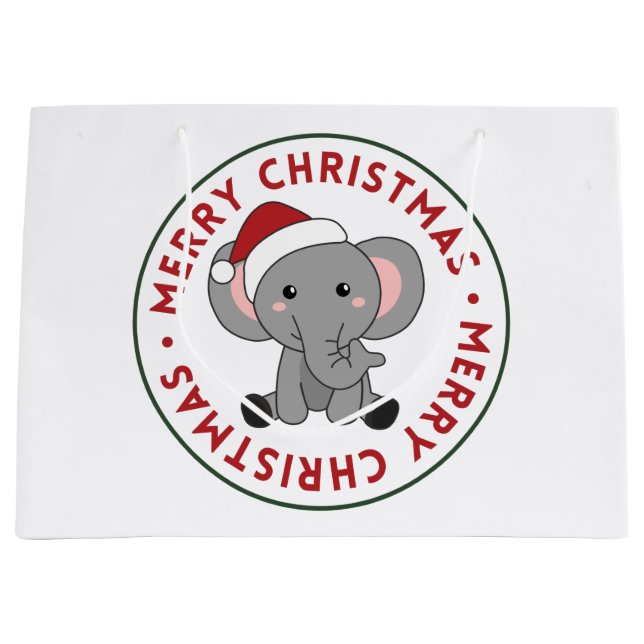 Elephant jul Snö Winter Animals Elephants L (Framsidan)