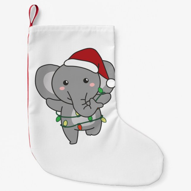 Elephant jul Winter Animals Elephants Liten Julstrumpa (Framsidan)