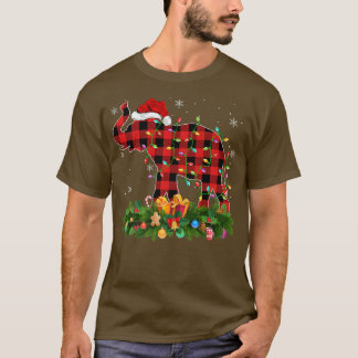 Elephant Julafton Ljus Buffalo Play Santa Elephant T Shirt