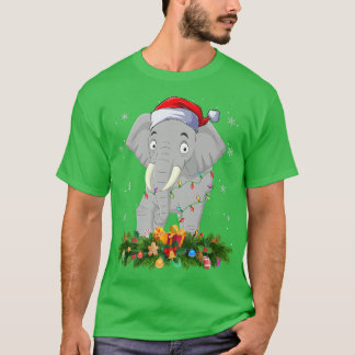 Elephant Julafton Ljus Matching Santa Elephant Chr T Shirt