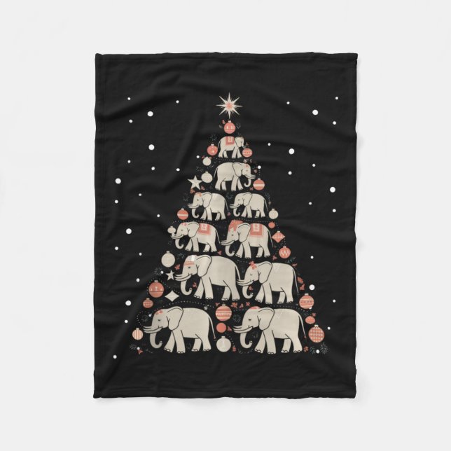 Elephant Julafton Träd Elephant Julgran Marry C Fleecefilt (Framsidan)