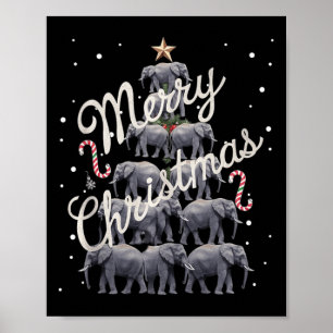 Elephant Julafton Träd Elephant Julgran Marry C Poster