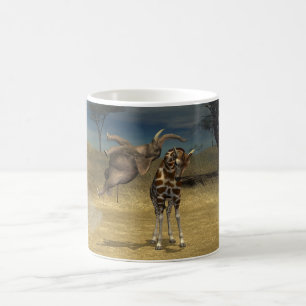 Elephant Jumps over Giraffe Kaffemugg