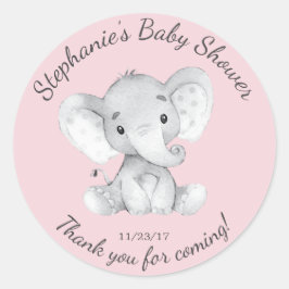 Elephant Jungle Animals Baby Shower Favor Sticker Runt Klistermärke