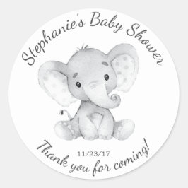 Elephant Jungle Animals Baby Shower Favor Sticker Runt Klistermärke