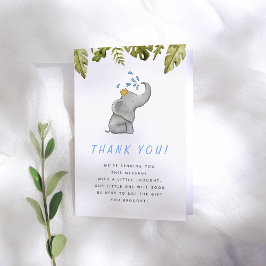 Elephant & Jungle Greenery Baby Shower Tack Kort