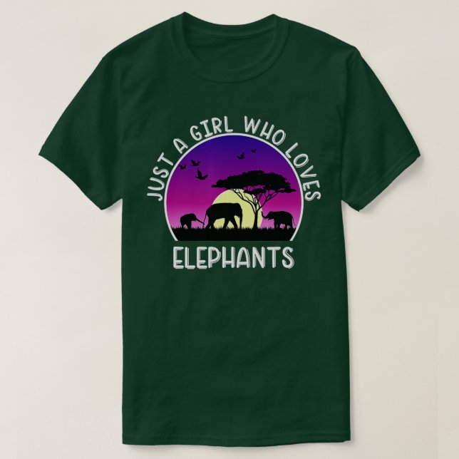 Elephant Just a Girl som Kärlek Elephants T Shirt (Design framsida)