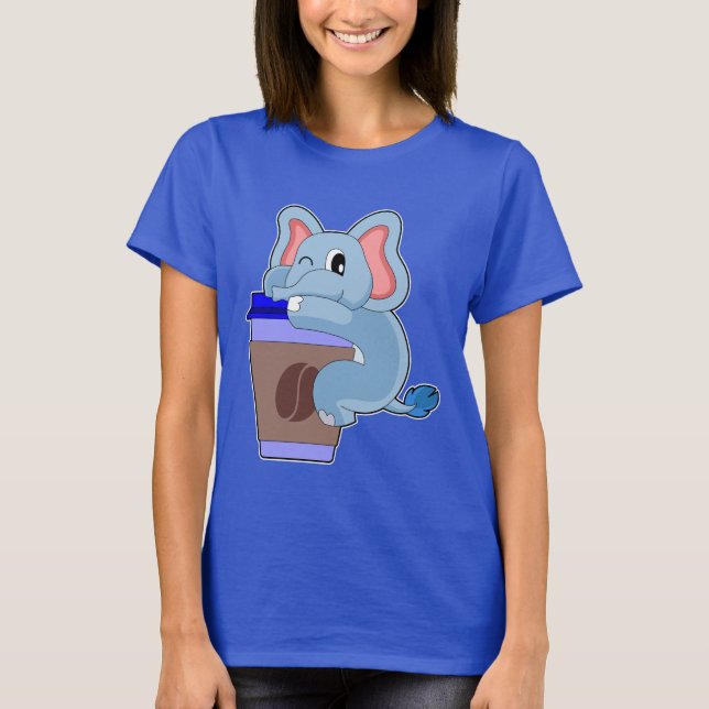 Elephant Kaffe att gå T Shirt (Framsida)