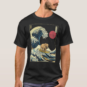 Elephant Kanagawa Wave Funny Surf Animal T Shirt