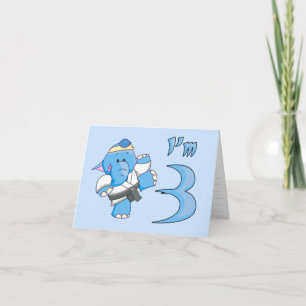 Elephant Karate 3:e födelsedag Inbjudan till fylln