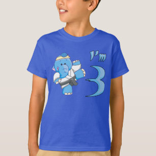 Elephant Karate 3rd Birthday Tee Shirt