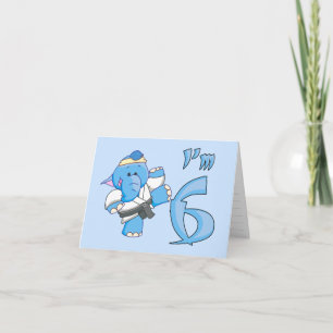Elephant Karate 6e Birthday Inbjudan