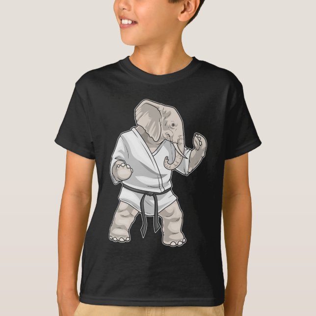 Elephant Karate Martial Arts T Shirt (Framsida)