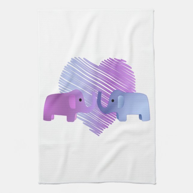 Elephant Kärlek Kökshandduk (Vertikal)