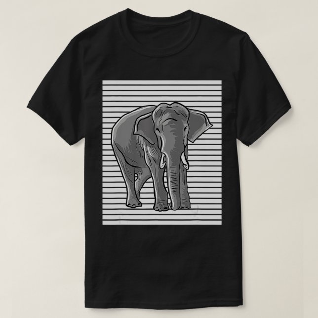 Elephant Kärlek Linjer för Elephant Älskare T Shirt (Design framsida)
