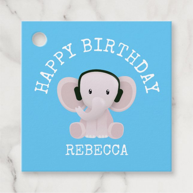 Elephant kärlek musik gåvor etiketter (Framsida)