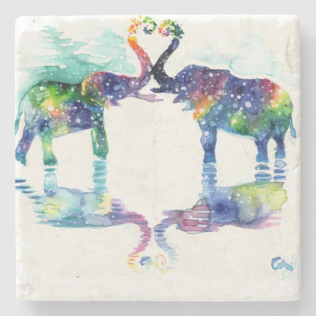 Elephant kärlek stenunderlägg (Framsidan)