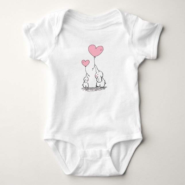 Elephant Kärlek T Shirt (Framsida)