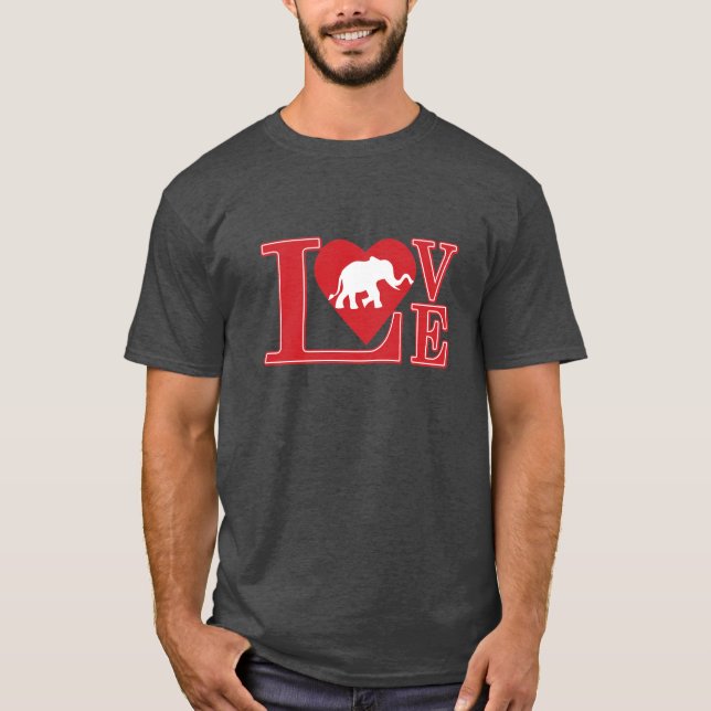 Elephant Kärlek T Shirt (Framsida)