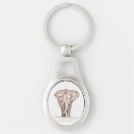 elephant keychain ovalt silverfärgad nyckelring
