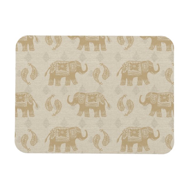 Elephant Khaki Caravan Mönster Magnet (Horisontell)
