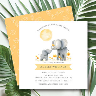Elephant Kisses Baby Shower-inbjudan Inbjudningar
