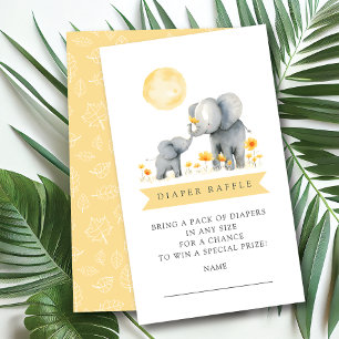 Elephant Kisses Diaper Raffle Biljett Tilläggskort