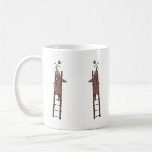 Elephant klättrar på en stege kaffemugg