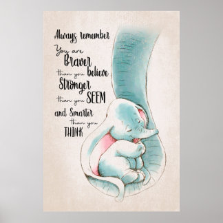 Elephant kommer alltid ihåg att du är Modigare Poster