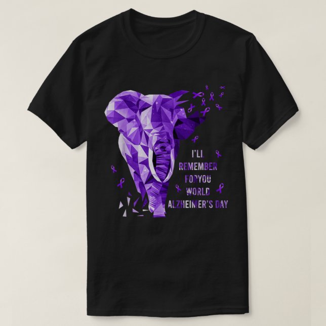 Elephant kommer att minnas Alzheimer Awa T Shirt (Design framsida)