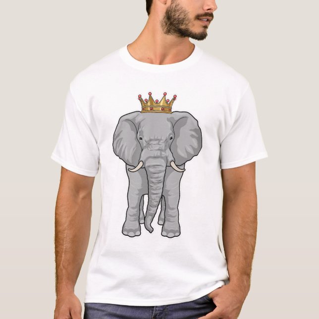 Elephant Kung Krona T Shirt (Framsida)