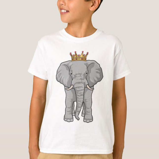 Elephant Kung Krona T Shirt (Framsida)