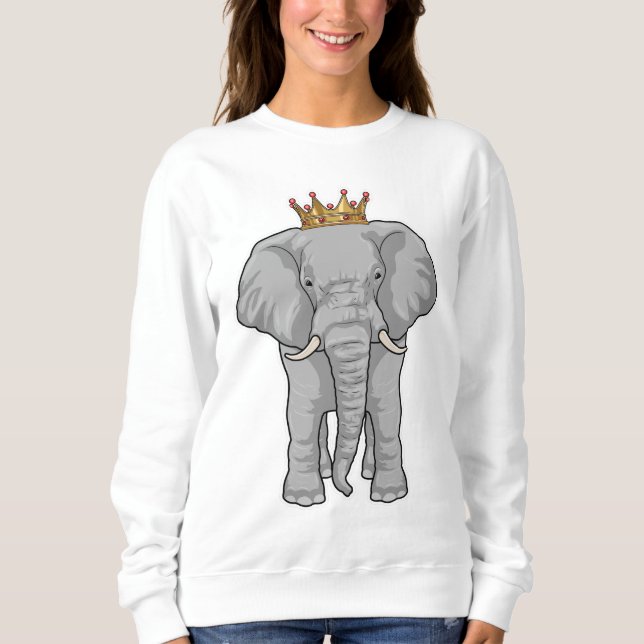 Elephant Kung Krona T Shirt (Framsida)