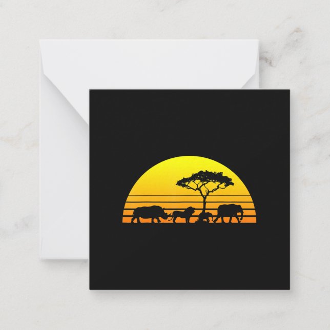 Elephant Lejon Rhino Vintage | Rhino Älskare Anteckningskort (Framsida)