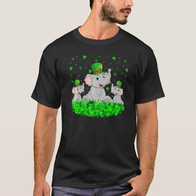 Elephant Leprechaun Hat Elephant St Patrick S Day T Shirt (Framsida)