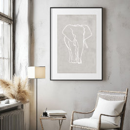 Elephant Line Art | Minimalistisk Safari-Poster Perfect Poster
